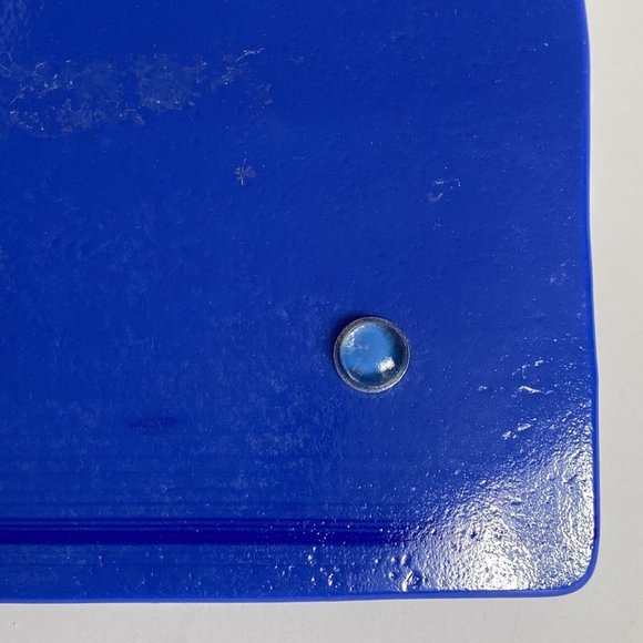 Handmade Fused Art Glass Trinket Tray Ring Dish Catch All Red Yellow Blue 6x6 - Picture 10 of 12